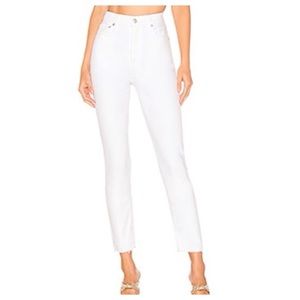 Agolde Revolve Nico High Rise Slim Fit Jeans in Blurred (White) Size 24